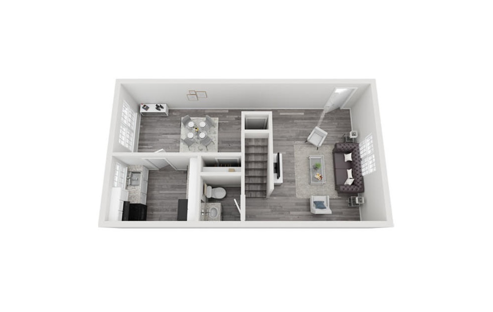 C3 - 3 bedroom floorplan layout with 2.5 baths and 1626 square feet. (Floor 1)